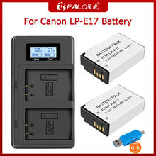 Palo-bateria lp e17 com carregador duplo, para câmera, usb, canon eos, d, m3, m6, d, d, t6i, t6s, d, d, kiss, x8i 2024 - compre barato