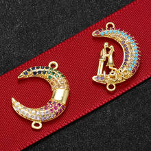 ZHUKOU Romantic Crystal Moon Pendant for Women Necklace Bracelet Earrings Jewelry Accessories Making findings model:VS409 2024 - buy cheap