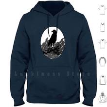 Corvo alma escura hoodie manga longa raven alma escura alma escura noite corvo emo lil peep senhor terror 2024 - compre barato