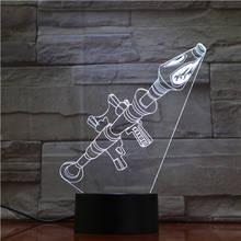 Gun Series-Luz LED de noche 3D para decoración del hogar, lámpara de luz nocturna de ilusión increíble, 7 colores, 1653 ración 2024 - compra barato