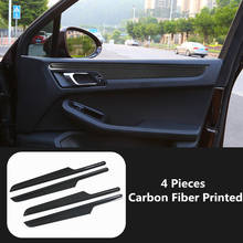 Carbon Fiber Printed Car Interior Door Panel Cover Decoration Sticker Moulding Trim for Porsche Macan 2014 2015 2016 2017 2018 2024 - buy cheap