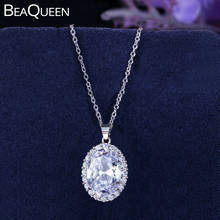 BeaQueen Brilliant Big Oval Round Cubic Zirconia Stone Adjustable Statement Necklaces Pendants for Women Fashion Jewelry N014 2024 - buy cheap