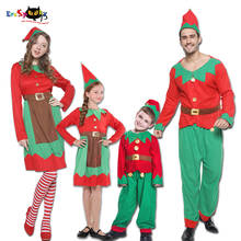 Eraspooky 2019 Christmas Workshop Elf Cosplay Kids Santa Claus Helper Costume Adult Family Matching Clothes New Year Fancy Dress 2024 - buy cheap