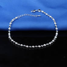Горячая Распродажа, классические простые маленькие круглые браслеты с бусинами, 925 пробы браслет с серебряной пластиной, цепочка для женщин, браслет, ювелирное изделие 2024 - купить недорого