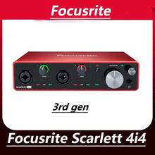 Focusrite Scarlett 4i4 3rd gen 4 input 4 output USB audio interface recording sound card for Microphone Guitar Bass 2024 - buy cheap