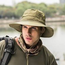 Boonie-Sombrero de pescador plegable para hombre y mujer, gorra de pescador con ala ancha militar, visera solar, estilo Safari 2024 - compra barato