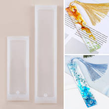 Molde rectangular de silicona para marcapáginas, molde transparente de resina epoxi para fabricación de joyas, DIY, 1 unidad 2024 - compra barato