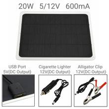 12 В 20 Вт солнечная панель USB монокристаллическая солнечная панель с зарядным устройством для автомобиля для наружного кемпинга аварийный светодиодный светильник водонепроницаемый 2024 - купить недорого