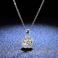 Серебро 925 оригинальный 1 карат алмазов тест D Цвет Муассанит в форме розы, кулон ожерелье Платиновое покрытие, Pt950 цепочка с драгоценными камнями 2024 - купить недорого