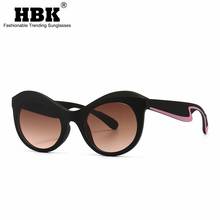 Hbk óculos de sol gatinho vintage, óculos escuros para homens e mulheres, estilo novo personalizado, armação grande, uv400, óculos de sol 2024 - compre barato