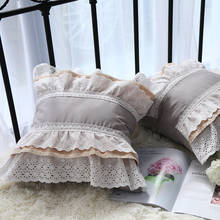 Luxury European Lace ruffle cushion cover Quality cotton sofa pillow cover cake layers princess elegant bedding pillow case sale 2024 - buy cheap