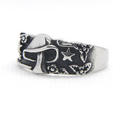 Anillo de acero inoxidable 316L Unisex, joyería Punk, Calavera, estrellas, Tamaño 7 a 12, envío directo 2024 - compra barato