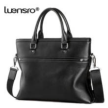 2021 Fashion Men's Briefcase Natural Skin Handbag Famous Totes Men Genuine Leather Travel Bag Male Messenger Bags Man Briefcases 2024 - buy cheap