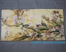 Embroidered Machine Embroidered Brocade cloth painting silk painting living room decoration painting beautiful flowers and birds 2024 - buy cheap