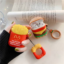 Cartoon Hamburger Cute Wireless Earphone Protective Charging for Airpods 2 Case Wireless Headphone Silicone Earphone Accessories 2024 - buy cheap