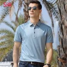 New Arrival Fashion High Quality Mulberry Silk  Men Summer Thin Polo Young Short Sleeve Casual Polo Shirt Men Plus Size M-4XL 2024 - buy cheap