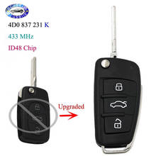 Upgraded 3 Buttons Flip Remote Key Fob 433MHz ID48 Chip for Audi P/N: 4D0 837 231 K 2024 - buy cheap