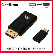 Переходник Grwibeou DP-HDMI Max 4K 30 Гц, переходник Displayport-HDMI, кабель «штырь-гнездо», Адаптер DP к HDMI для проектора HDTV 2024 - купить недорого