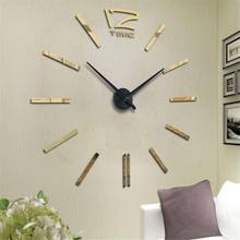 Mini Reloj de pared antiguo para decoración del hogar, espejo romano grande, relojes modernos de moda para sala de estar, pegatina de reloj de pared 3D, regalo de Navidad 2024 - compra barato