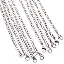 Collar de cadena cubana de acero inoxidable para hombre y mujer, collar de eslabones de 3-6mm de ancho, 2 piezas 2024 - compra barato