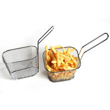 Mini cesta de batatas fritas, cesta de malha de batatas fritas em aço inoxidável, mini cesta de batatas fritas para casa 2024 - compre barato