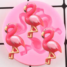 Flamingos moldes de silicone para doces, argila e chocolate, utensílios de decoração de bolo, fondant, confeitaria, diy, aniversário de bebê 2024 - compre barato