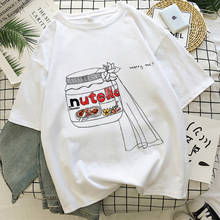 Nutella Impressão Simples Casaul T-shirt Das Mulheres T 2020 Nova Moda de Verão Encabeça Camiseta Harajuku Estética Estilo Coreano Feminino Camiseta 2024 - compre barato