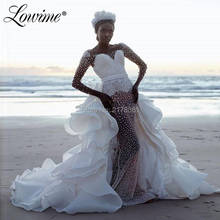 African Wedding Dress 2020 Vestido De Noiva Handmade Beading Pearls свадебное платье Mermaid Bride Wedding Gowns Robe De Mariee 2024 - buy cheap