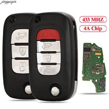 Jingyuqin chave de carro com controle remoto, oem, 433mhz, 4a, chip para mercedes benz smart fortwo 453 forfour 2005-2012 btns, fob smart fob 2024 - compre barato