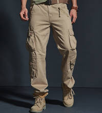 Pantalones Cargo informales con múltiples bolsillos para hombre, peto holgado y recto resistente al desgaste, pantalones tácticos militares para exteriores, primavera y otoño 2024 - compra barato