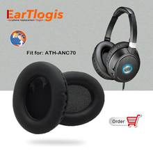 EarTlogis-almohadillas de repuesto para auriculares Audio-Technica, ATH-ANC70, piezas de auriculares, cubierta de orejera, cojín, tazas, almohada 2024 - compra barato