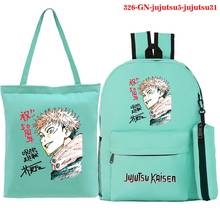 Jujutsu Kaisen Anime Mochilas Escolares 3 pçs/set Estudantes Sacos com Sacos de Caneta + Sacos de Lona Dos Miúdos Da Escola Adolescente Mochila Da Moda 2024 - compre barato