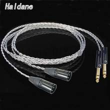 Haladne Pair 8AG Single Crystal Silver HIFI 6.35mm TRS Male to 3pin XLR Male Leads Balanced Audio Cable for Amplifier CD player 2024 - buy cheap