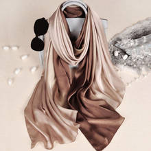 Bufanda de satén para mujer, pañuelo de seda con degradado, Hijab de lujo, elegante, para playa, Primavera, novedad 2024 - compra barato