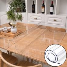 1mm Soft Glass PVC Transparent Rectangular Tablecloth Tablecloth Oilproof Kitchen Dining Table Cover for Party Wedding 2024 - buy cheap