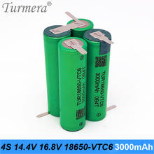 TUR18650VTC6 3000mAh Battery 30A 4S 14.4V 16.8V VTC6 Battery Pack for Screwdriver Batteries or Air Drone Use Customize Turmera 2024 - buy cheap