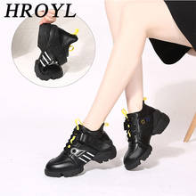 HROYL Dance Sneakers For Woman Girls Ladies Casual Shoe Modern Jazz Square Dancing Shoes Exercise Black Boots Salsa 2024 - buy cheap