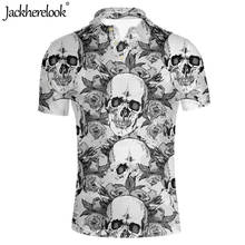 Jackherelook camisa polo masculina, traje de designer para homens, com caveira morto, de verão 2024 - compre barato