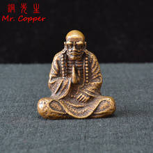 Antique Bronze Buddha Statue Dharma Copper Figurines Miniatures Buddhism Founder Vintage Solid Brass Ornament Craft Desk Decors 2024 - buy cheap