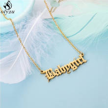 Oly2u Personalize Babygirl Old English Necklace Gold Stainless Steel Initial Letter Necklaces Pendant Bridesmaids Gifts for Her 2024 - buy cheap