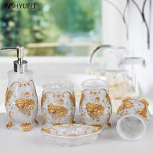 5pcs/set Fashion Resin Bathroom Accessories Sets Soap dispenser wash cup Toothpaste Holders Bathroom Products decor 2024 - buy cheap