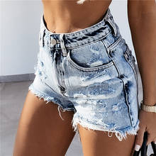 Shorts jeans de cintura alta com bolsos, feminino, moda de verão 2024 - compre barato