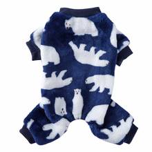 Lovely Dog Polar bear Print Pajamas Warm Fleece Pet Dog Clothes Chihuahua Puppy Clothing for Dog Winter Jumpsuit Clothing 2024 - buy cheap