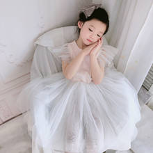 DFXD Girls Summer Lace Tulle Dress Kids Fashion Sleeveless Wedding Birthday Ball Gown Dancing Wear 2-8Y Children Princess Dress 2024 - buy cheap