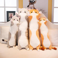 Brinquedos de pelúcia gato animal bonito criativo longo brinquedos macios escritório almoço pausa nap dormir travesseiro almofada boneca de presente recheado para crianças 2024 - compre barato