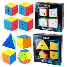 Moyu meilong Skew Bundle 4PCS/Set Gift Pack Magic Cube Mofangjiaoshi 4pcs Packing cubes Speed Cube Puzzle Educational Toys 2024 - buy cheap