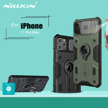 Чехол NILLKIN для iPhone 11 Pro Max, кольцо-подставка для телефона, скользящая камера, защита конфиденциальности, задняя крышка для iPhone 11 Pro, чехол 2024 - купить недорого