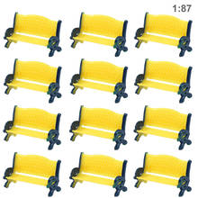 12pcs Model Railway HO Scale 1:87 Platform Park Street Seats Yellow Bench Settee Chair ZY35087YY 2024 - buy cheap