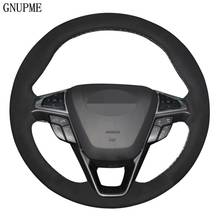 Hand-stitched Black Suede DIY Car Steering Wheel Cover For Ford Mondeo Fusion 2013 2014 2015 2016 2017 2018 2019 EDGE 2015-2019 2024 - buy cheap