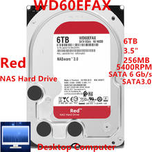 New Original HDD For WD Brand Red 6TB 3.5" SATA 6 Gb/s 256MB 5400RPM For Internal Hard Disk For NAS Hard Drive For WD60EFAX 2024 - buy cheap